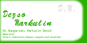 dezso markulin business card