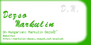 dezso markulin business card